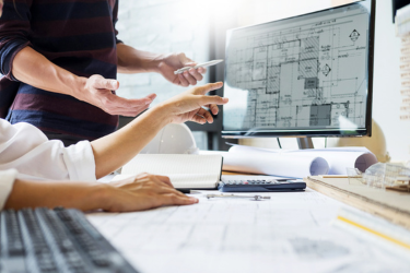 Architects designing plan