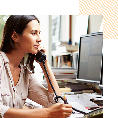 woman using VoIP