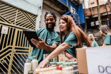 Non-Profit members using tablet