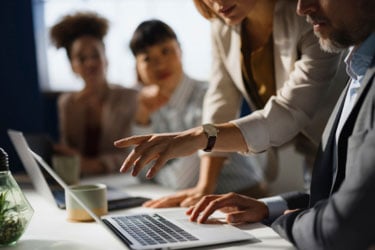 IT explaining concept to coworker