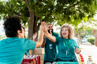 Non-Profit team members happy