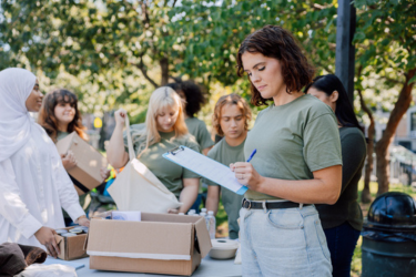 Volunteer taking notes