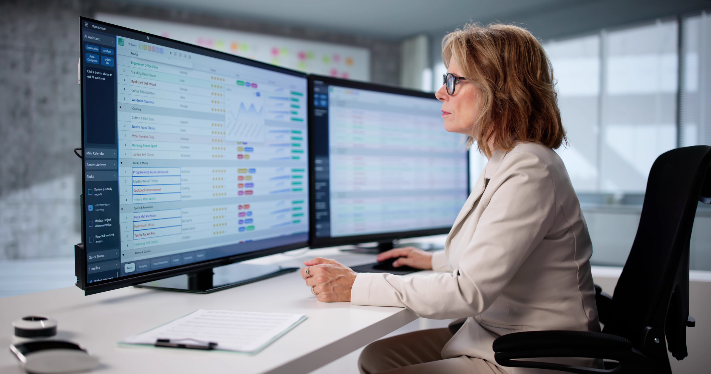 Woman Analyzing data