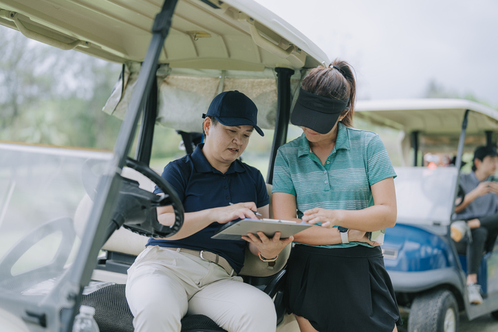 Workers in a golf course 